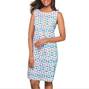 TALBOTS Daisy Keyhole Eyelet Shift Floral Dress Womens size Petite 0